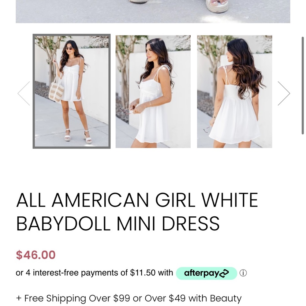 COPY - Pink Lily white Mini Dress